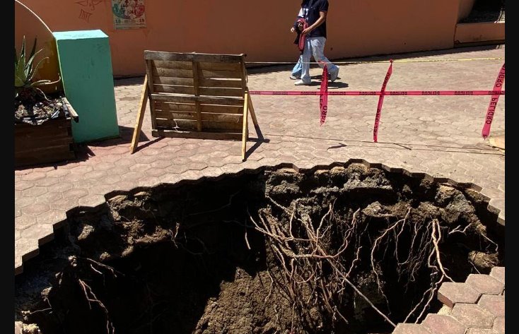 SE FORMA SOCAVÓN EN PARQUE DIF ESTATAL DE OAXACA